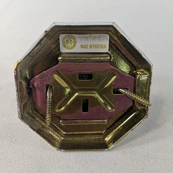 Valsan Vintage Made in Portugal Robe Hook Wall Door Gold Brass Octagonal Coat - Picture 6 of 9